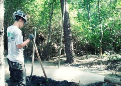 man digging the ground