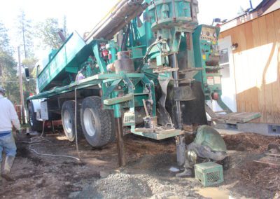 men working with well drilling machine