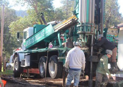 men working with well drilling machine